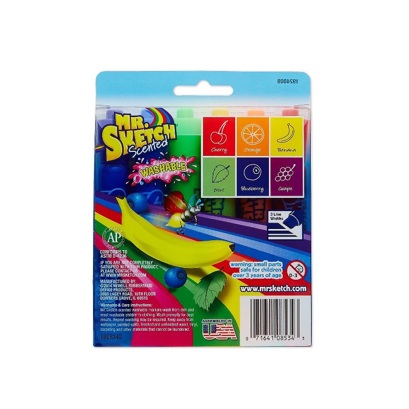 Mr. Sketch Scented Washable Markers Chisel Pt 6/ST Ast 1924009, 5 of 7