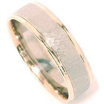 Pompeii3 Mens 14K Gold 2 Tone Hammered Wedding Ring Band