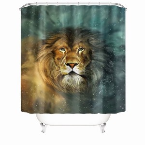 Scary Lion Face Shower Curtains for Bathroom Waterproof Fabric Bath Curtain Durable Soft Stylish Bathroom Decor 72x72 Inch - 1 of 1