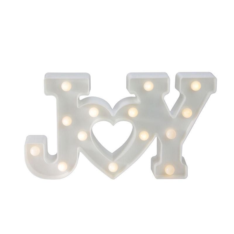 Northlight 12.75" Battery Operated LED Lighted "JOY" Christmas Marquee Sign - Warm White, 3 of 5