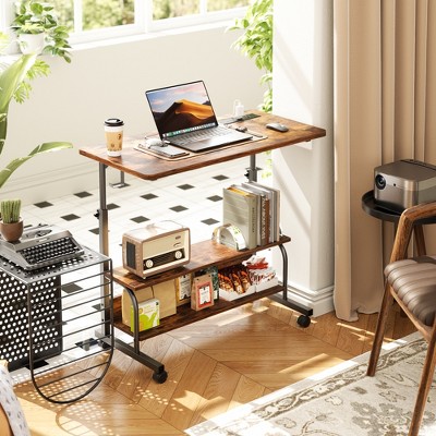 Aheaplus Height Adjustable Computer Desk with Charging Station