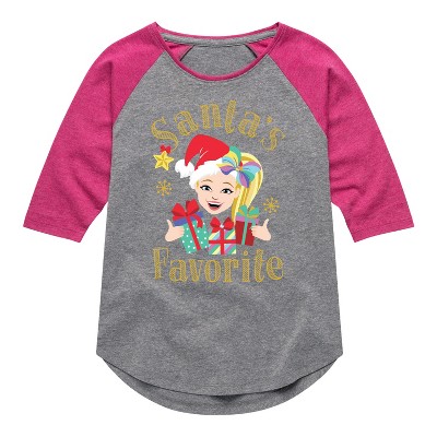 JoJo Siwa Santas Favorite  - Athletic Heather/Fuchsia - 5T