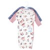 Hudson Baby Infant Girls Thermal Gown 3pk, Dusty Rose Floral - 2 of 4