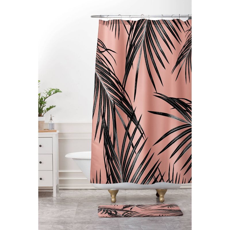 Anita &#38; Bella Art Palm Leaves Dream Shower Curtain Black - Deny Designs, 4 of 5