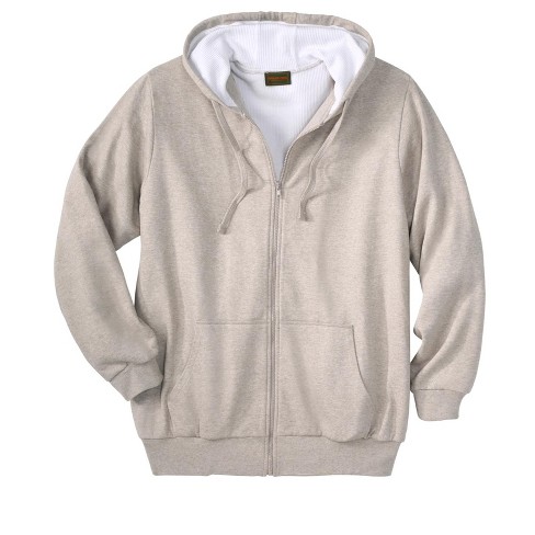 Boulder Creek By Kingsize Men s Big Tall Full zip Thermal Hoodie 3xl Heather Bone Target