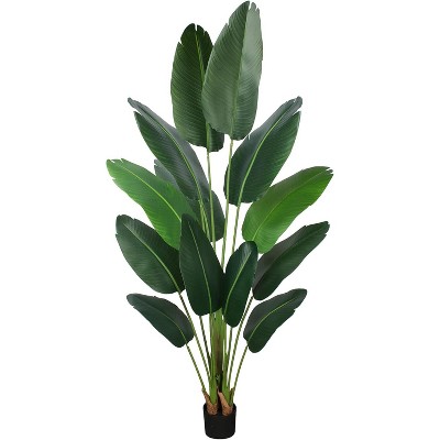 Tree City 6 Ft Faux Bird of Paradise Plant - Realistic Fake Palm Tree for Home, Office, Patio & Garden Decor