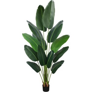 Tree City 6 Ft Faux Bird of Paradise Plant - Realistic Fake Palm Tree for Home, Office, Patio & Garden Decor - 1 of 4