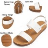 Alpine Swiss Beth Womens Flat Sandals Two Strap Buckle Slides Comfortable Summer Shoes Casual Slip On Footbed Sandals for Everyday Wear - 2 of 4