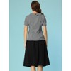 Allegra K Women's 1950s Round Neck Short Sleeve Gingham Tops - 4 of 4