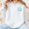Simply Sage Market S.W.Smiley Embroidered Simple Wink Bold Sweatshirt - 3 of 4