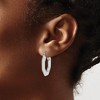 Black Bow Jewelry Greek Key Hoop Earrings in Sterling Silver - 29mm (1 1/8 Inch) - 3 of 4