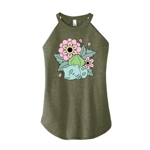 Women's - Pokémon - Bulba Flowers Graphic High Neck Tank - 1 of 2