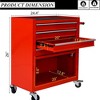 4-Drawer Rolling Tool Chest – Heavy-Duty Red Tool Box with Wheels & Interlock System – Garage, Workshop, Warehouse Tool Storage - 2 of 4