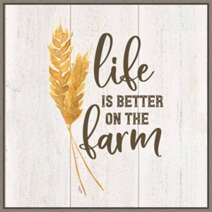 22"x22" Life V Better on The Farm by Tara Reed Framed Canvas Wall Art Print - Amanti Art: Countryside Decor - 1 of 4