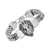 Steeltime Men's stainless steel lion head box chain bracelet. Color Options: Silver, Gold - 2 of 4