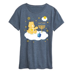 Women's - Care Bears - Hanukkah Menorah on Cloud Short Sleeve Graphic T-Shirt - 1 of 4
