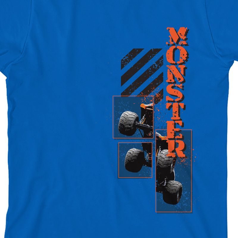 "Monster" Trucks Youth Royal Blue Short Sleeve Crew Neck Tee, 2 of 3