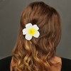 Unique Bargains Plumeria Hair Clip Yellow White 2 Pcs - 2 of 4