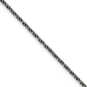 Black Bow Jewelry 1.7mm Sterling Silver Black Plated Solid Twisted Wheat Chain Necklace - 1 of 4