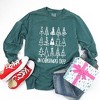 Simply Sage Market Women's Distressed Oh Christmas Tree Long Sleeve Garment Dyed Tee - 3 of 4