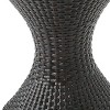 Kumasinova 17.3" Strking Hourglass-Shaped Outdoor End Table,Woven Wicker Patio Side Table with Powder-Coated Iron Frame for Poolside&Garden,Dark Brown - 4 of 4