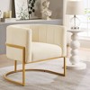 NicBex Velvet Accent Chair,Upholstered Living Room Chairs with Curve Backrest and Metal Legs,Modren Armchair,Accent Chairs for Living Room - 2 of 4