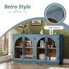YOOCOZZ MDF 4-Door Arched Sideboard Buffet Cabinet with Glass Doors and Adjustable Shelves - 4 of 4