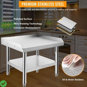 Equipment Grill Stand Table | Stainless Steel 24"x24"x24" | 1000 lbs Top Shelf 220 lbs Bottom Shelf | Adjustable Legs - 1 of 4