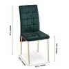 VYNXARIA Green Velvet High Back Nordic Dining Chair Modern Fabric Chair with Golden Color Legs, Set Of 4 - 3 of 4