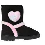 Rampage Girl's Warm Microsuede Winter Boots for Toddlers/Girls,With Cute Faux Fur Heart And Trim Details