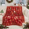 Christmas Blanket 50x60 Reversible Fluffy Fleece Holiday Blanket Xmas Deer Throw Blanket - 3 of 4