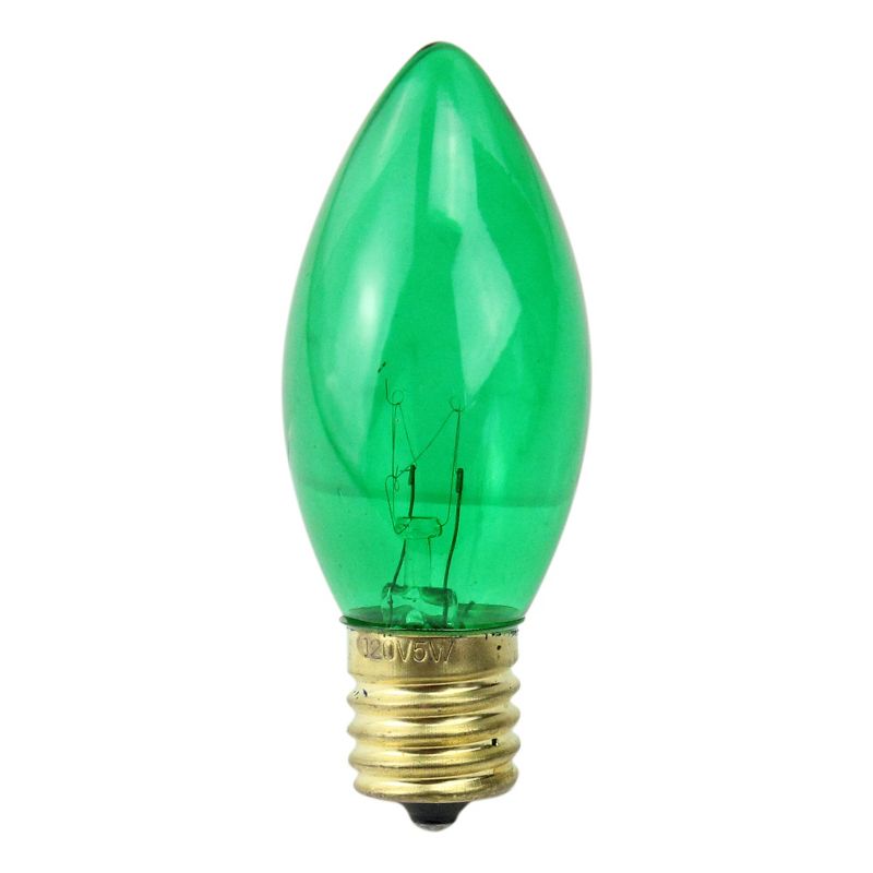 Northlight Pack of 25 Transparent Green C9 Christmas Replacement Bulbs, 1 of 2