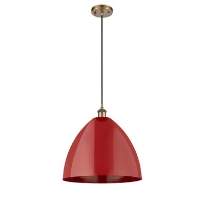 Plymouth Dome - 1 Light Cord Hung Mini Pendant In Industrial Style-18.75 Inches Tall and 16 Inches Wide