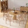 SEVOBAL Accent Chairs, Mid Century Modern Metal Wishbone Dining Room Chairs Set, Brown, 22"*17"30" - 3 of 4