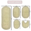 Double Ruffle Bathroom Rugs Set, Washable Rug, Extra Soft and Absorbent bath Rug, Kitchen Mat, Bath Mat Set,Non-Slip, 5 Pcs Set with Contour, Sage - 3 of 4