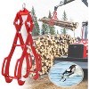Log Lifting Tongs, Log Tongs with Heavy Duty Steel Claws for Timber, Logging Tongs, Grapple, Log Grapple,Grapple Hook,Red - 4 of 4