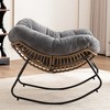 Chenille Rocking Accent Chair with Metal Frame and Ergonomic Design for Living Room - 3 of 4
