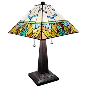 Amora Lighting Tiffany Style Multi Color Mission Table Lamp 22" Tall - 1 of 1