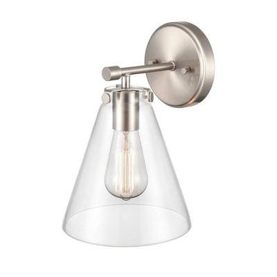 Elegant Aliza Brushed Nickel Direct Wired Sconce, 8.5" x 12"