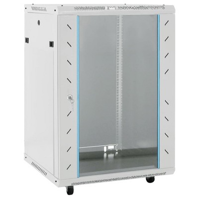 vidaXL 15U Network Cabinet 19" IP20 Gray 20.9"x15.7"x31.5"