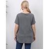 Women's Round Neck Split Hem Short Sleeve T-Shirt Casual Basic Stretchy Cotton Tee Summer Top - 3 of 4