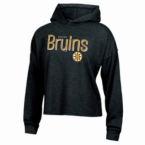 NHL Boston Bruins Women's Dark Fleece Hooded Sweatshirt - 1 of 3