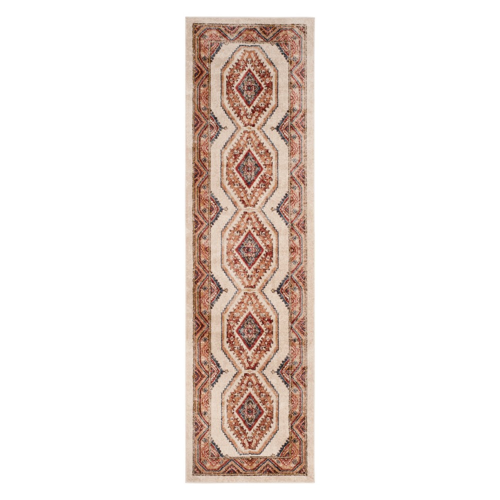 2'3inx12' Runner Medallion Ivory/Rust - Safavieh