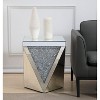 Elegant Lighting 21 inch mirrored two drawers end table in black - 3 of 4