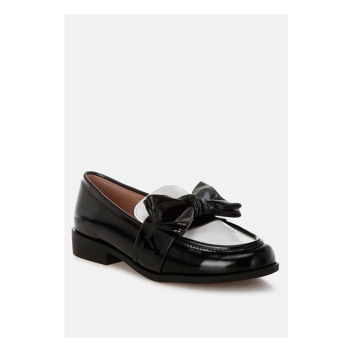 Женские туфли London Rag Womens ARAMINTA Classic Chunky Bow Loafers 8 — фото 2