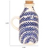 Storied Home 8 oz. Hand-Painted Stoneware Oil Cruet with Design and Cork Stopper, Cream Color and Blue - 2 of 4