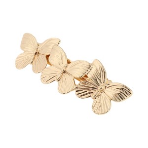 Unique Bargains Fashion Butterflies Hair Clips Gold Tone 1 Pc - 1 of 4