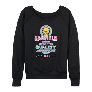 Women's - Garfield - Genuine Attitude Lightweight French Terry Wide Neck Long Sleeve Shirt - 1 of 4
