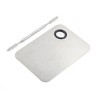 Unique Bargains Stainless Steel Square Pro Ladies Makeup Board Cosmetic Palette w Spatula Tool Silver Tone 5.8" x 3.9" 1 Pc - 4 of 4