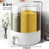 6 Grid Grain Dispenser 360掳 Rotating 25lb Large Food Dispenser, Airtight Storage Container White - 2 of 4